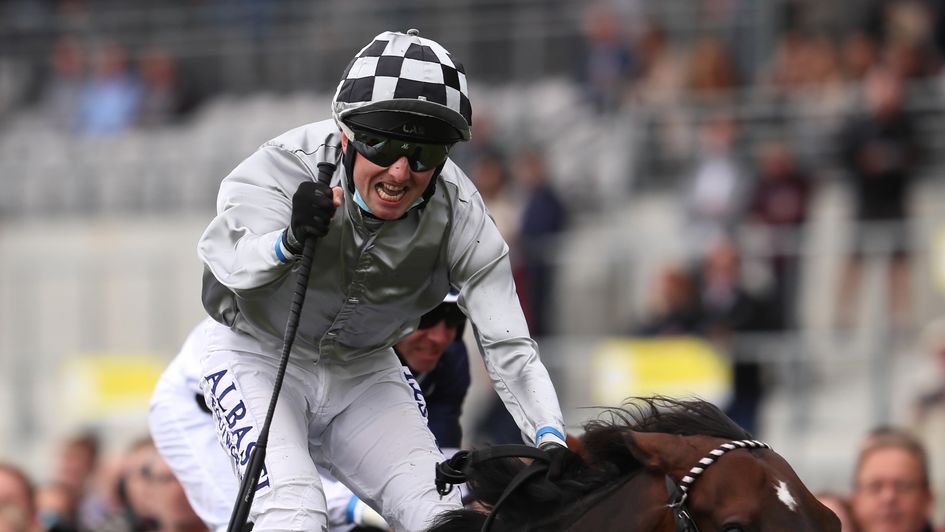 Chris Hayes celebrates after winning the Flying Five on Romantic Proposal