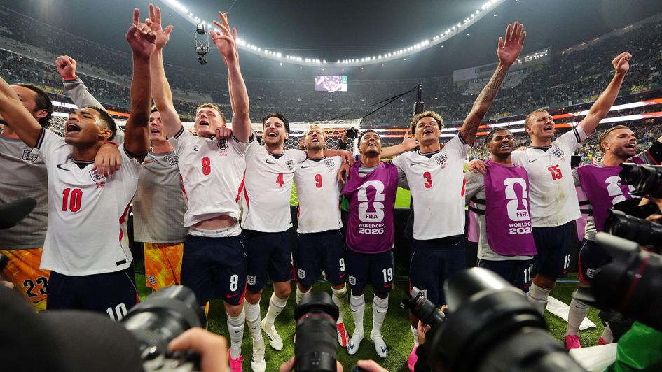 England celebrate against Mexico