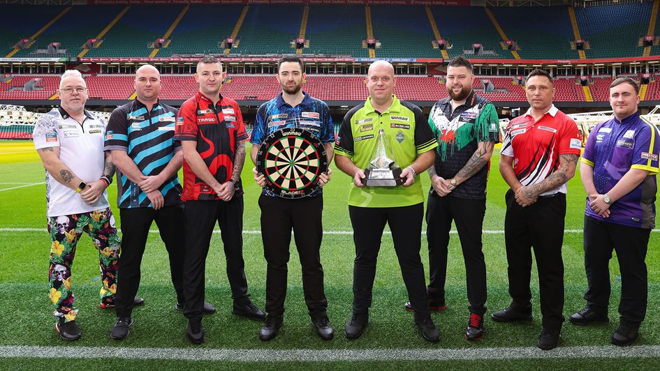 The Premier League Darts line-up (Picture: Kieran Cleeves/PDC)