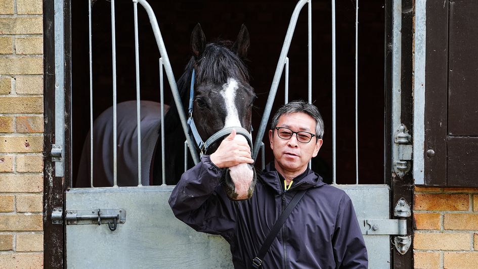 Masquerade Ball pictured with his trainer Takahisa Tezuka