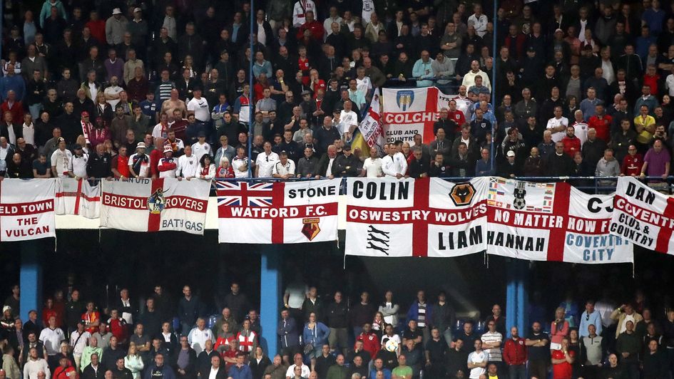 England fans in Montenegro