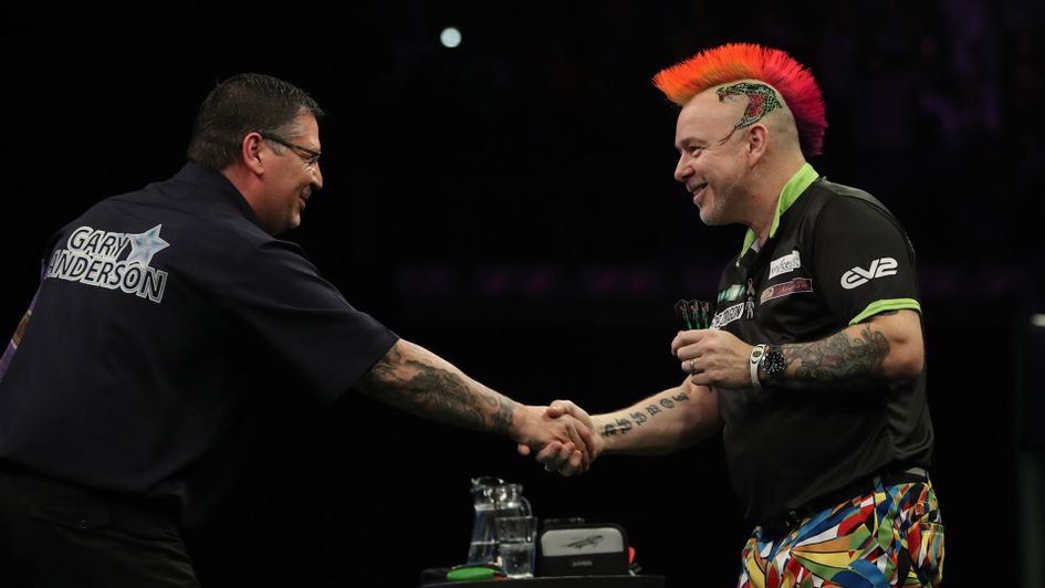 Gary Anderson and Peter Wright (Pic: Lawrence Lustig/PDC)