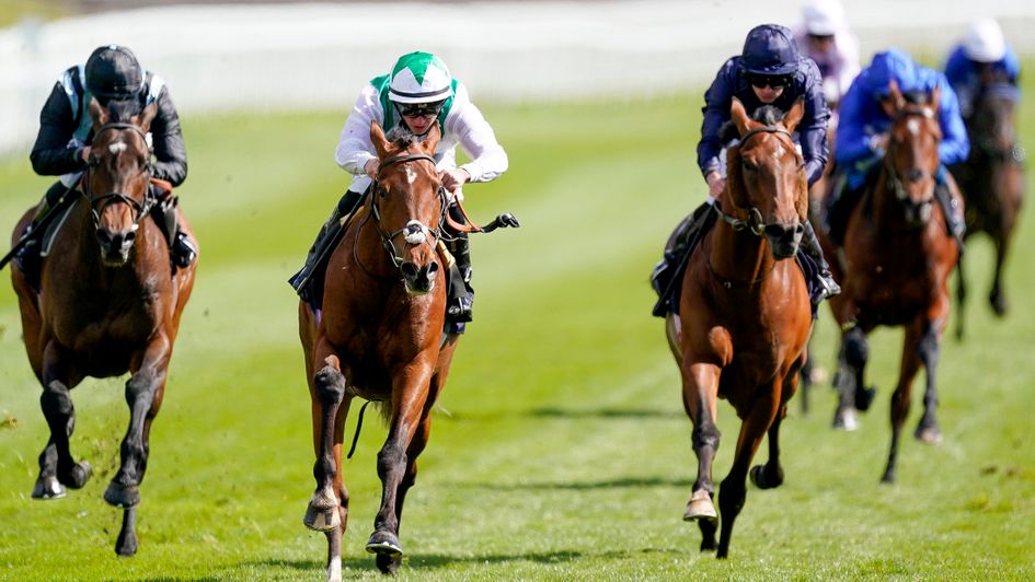Youth Spirit (centre) burst through to win the Chester Vase