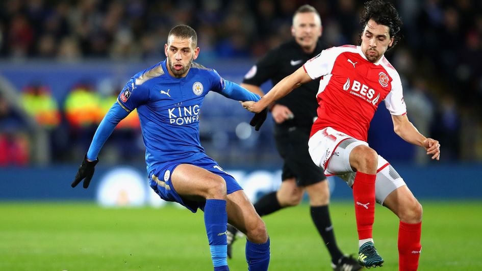 Islam Slimani in action for Leicester City