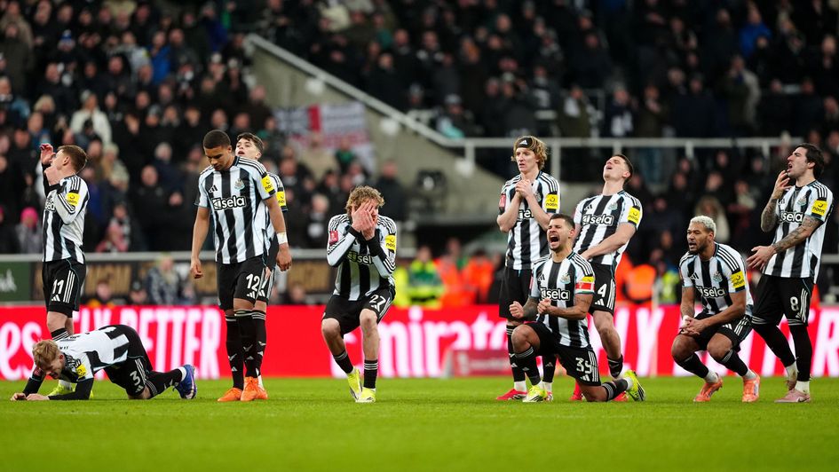 Newcastle players react