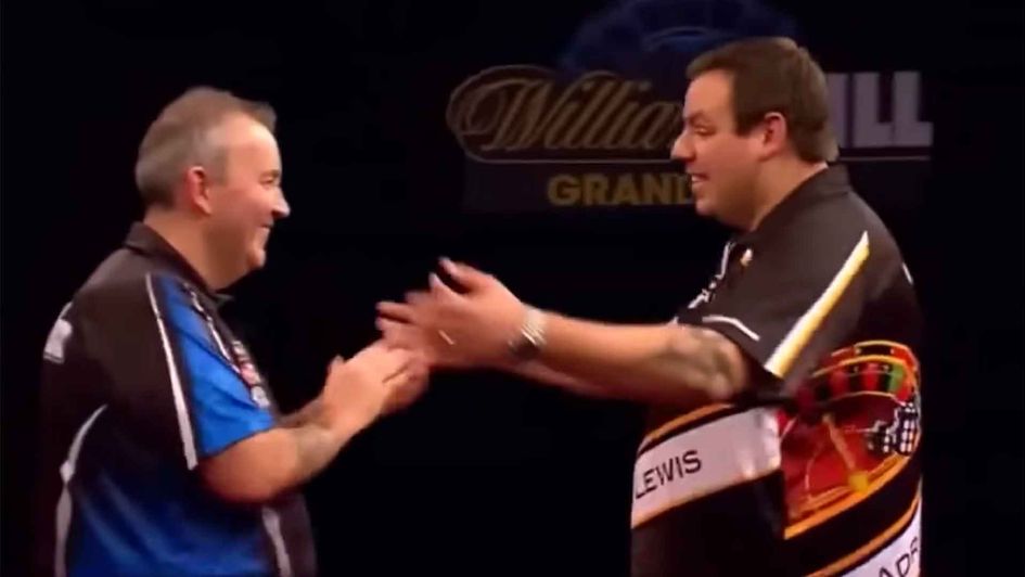 Phil Taylor and Adrian Lewis in the 2013 final