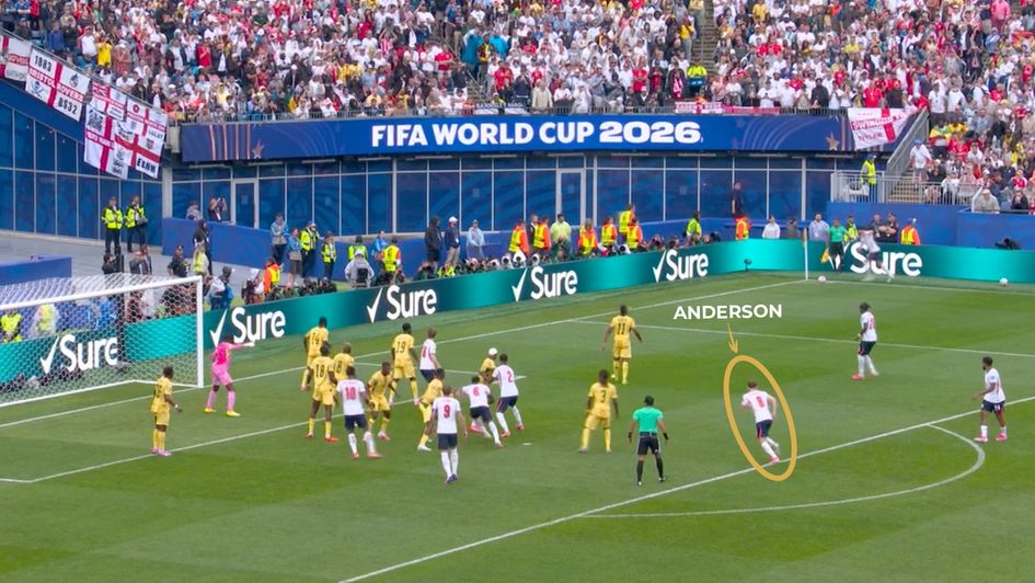 Elliot Anderson position vs Ghana 2