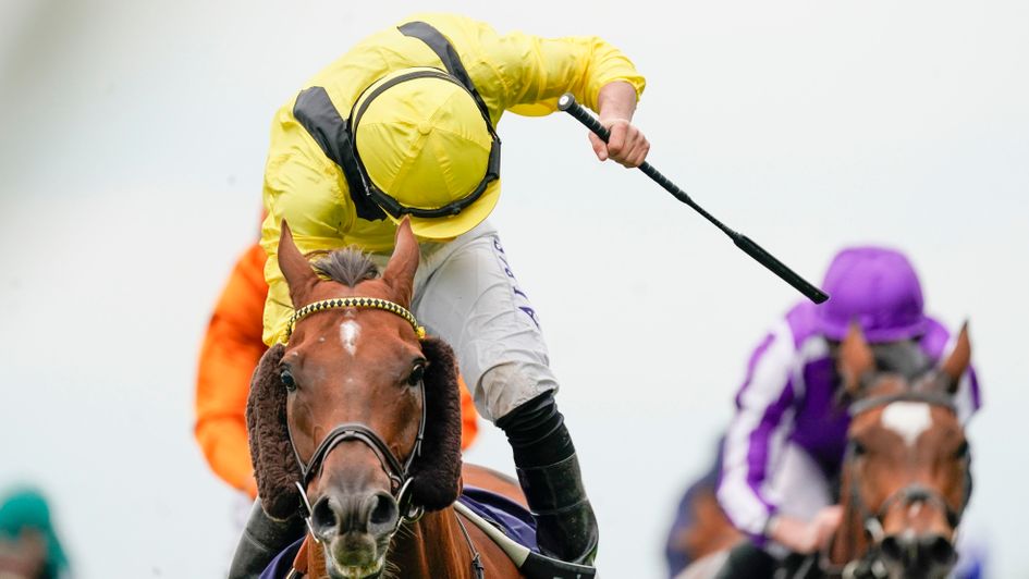 Tom Marquand celebrates as Addeybb wins
