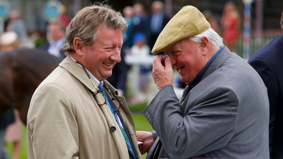 Johnston (left) pictured with fellow Yorkshire trainer Mick Easterby