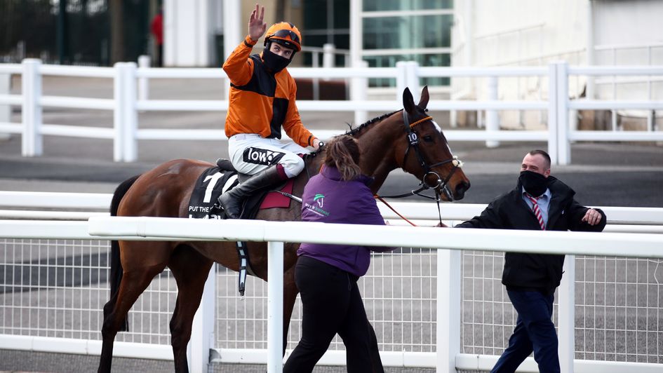 Aidan Coleman celebrates on Put The Kettle On