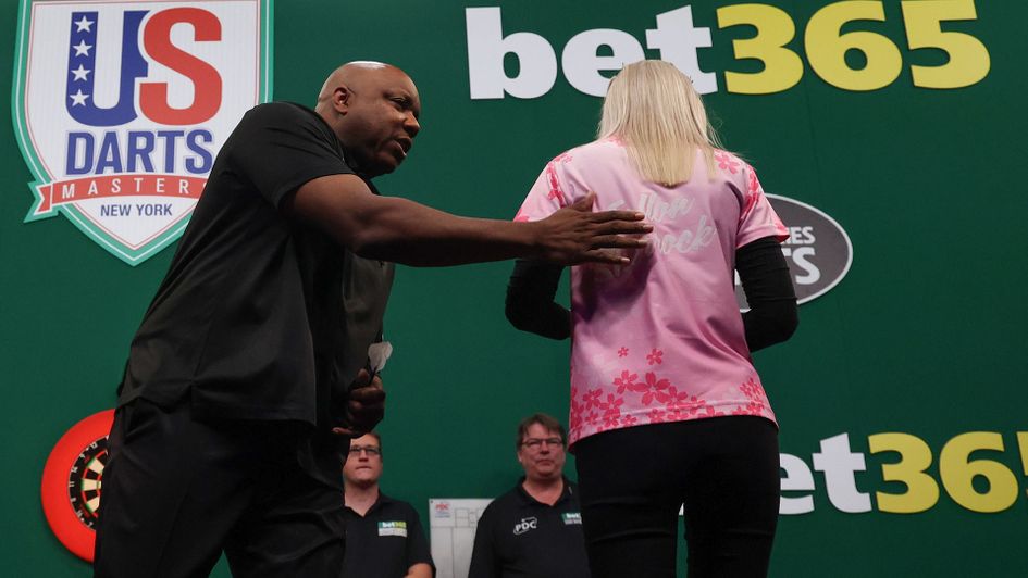 Leonard Gates beat Fallon Sherrock (Picture: Ed Mulholland/PDC)