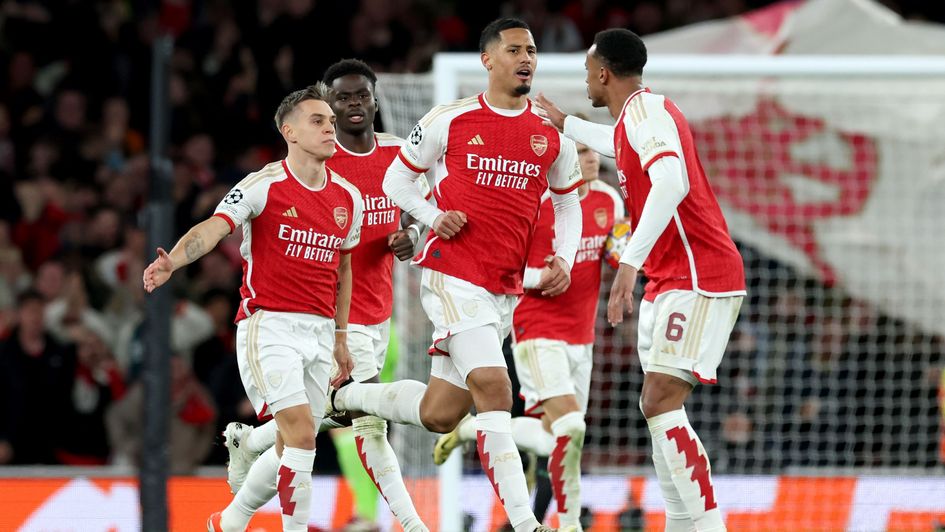 Arsenal celebrate equaliser against Bayern