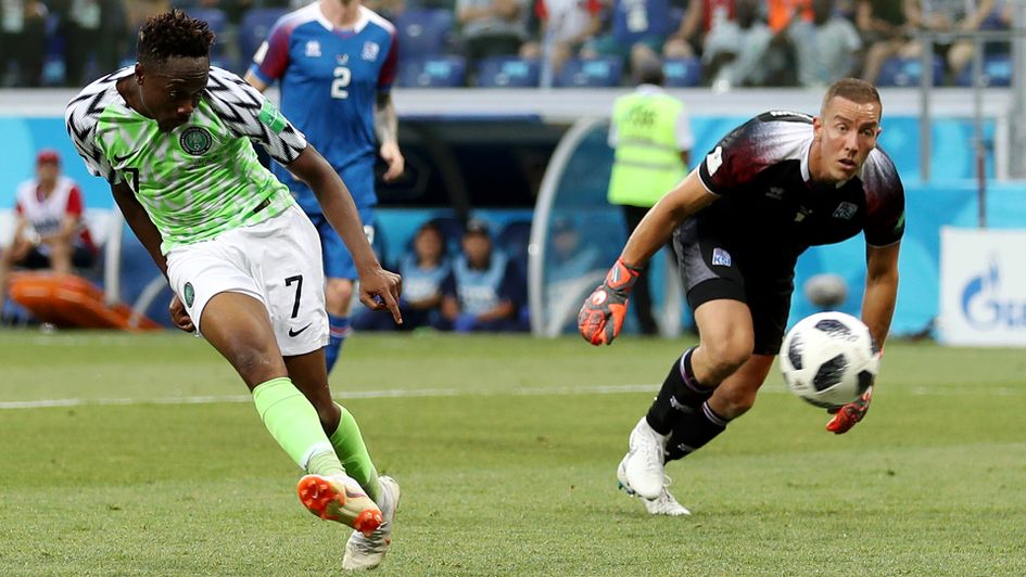 Ahmed Musa scores Nigeria's second goal against Iceland