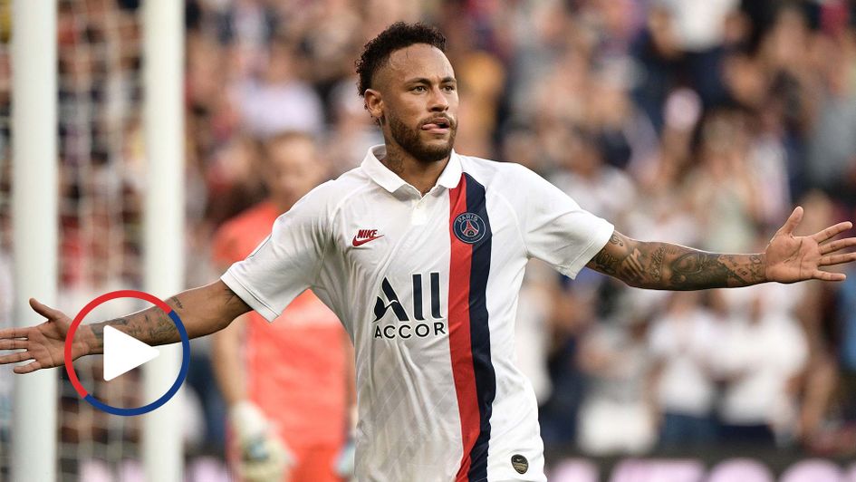 Brazilian Neymar celebrates scoring for Paris Saint Germain