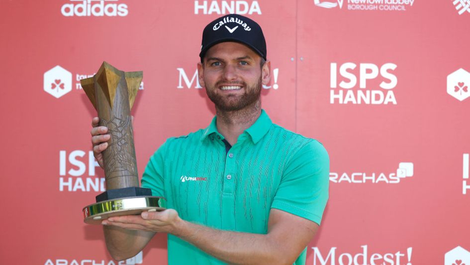 Daniel Gavins celebrates his victory at Galgorm Castle
