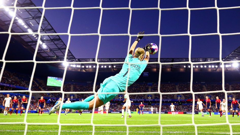 Nikita Parris sees her penalty saved by Norway's Ingrid Hjelmseth