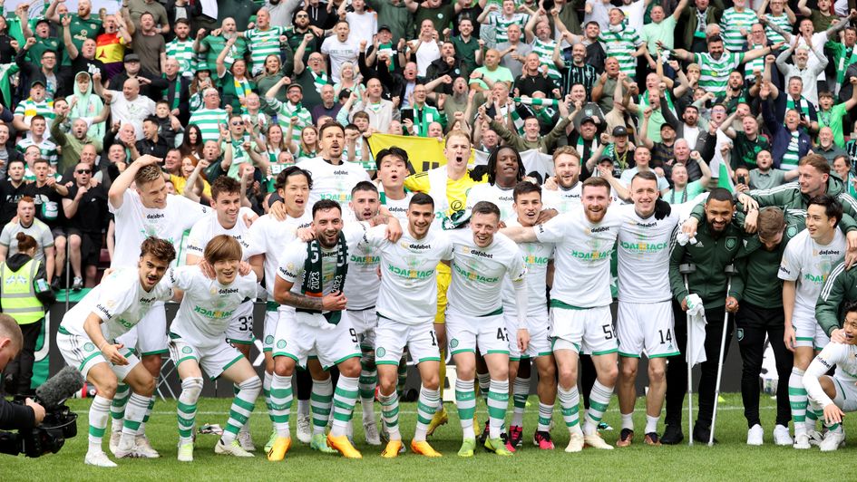 Celtic celebrate winning another Scottish Premiership title