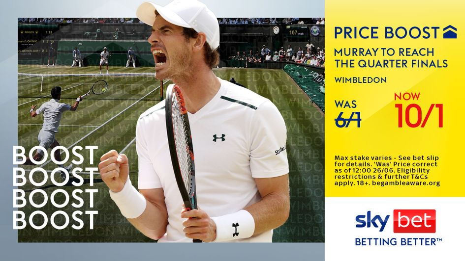 Sky Bet have enhanced the price on Andy Murray making the last eight