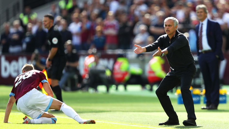 Man United manager Jose Mourinho reacts
