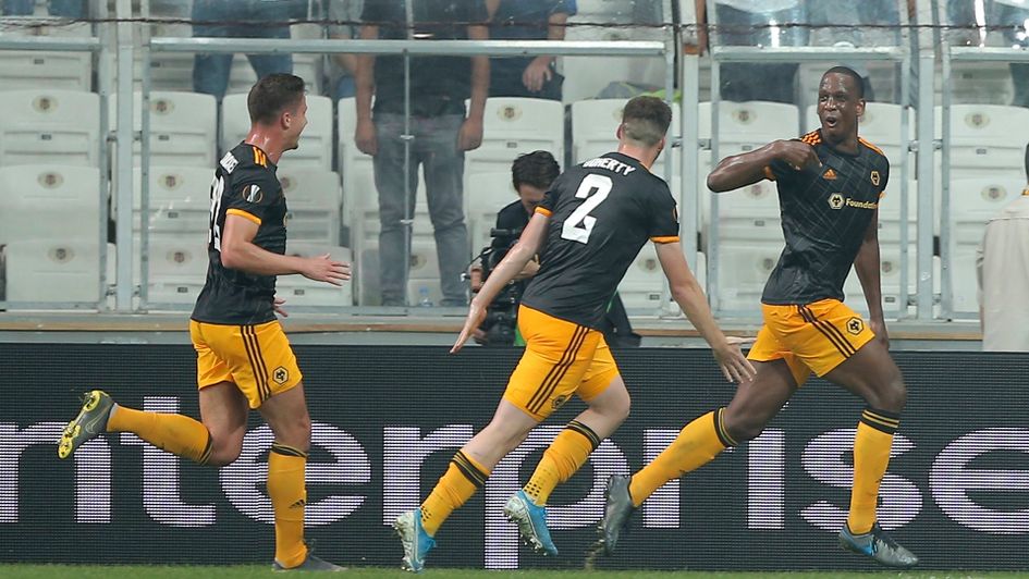 Willy Boly (right) celebrates his late winner