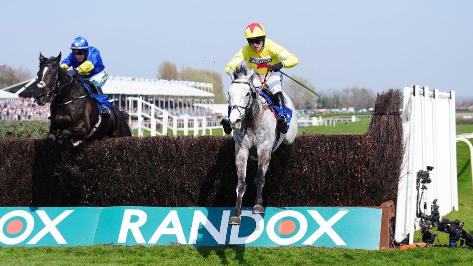 Caldwell Potter (right) jumps to victory at Aintree