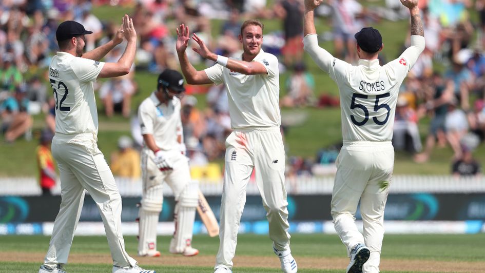 Stuart Broad celebrates another wicket