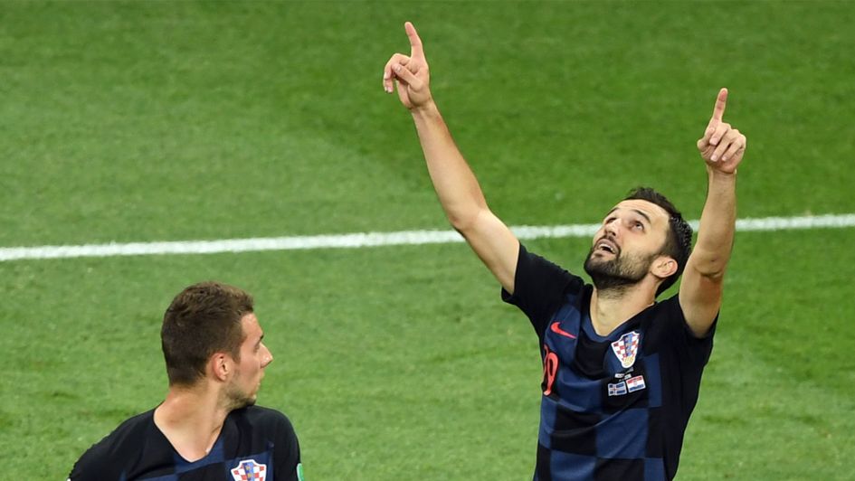 Croatia's Milan Badelj celebrates