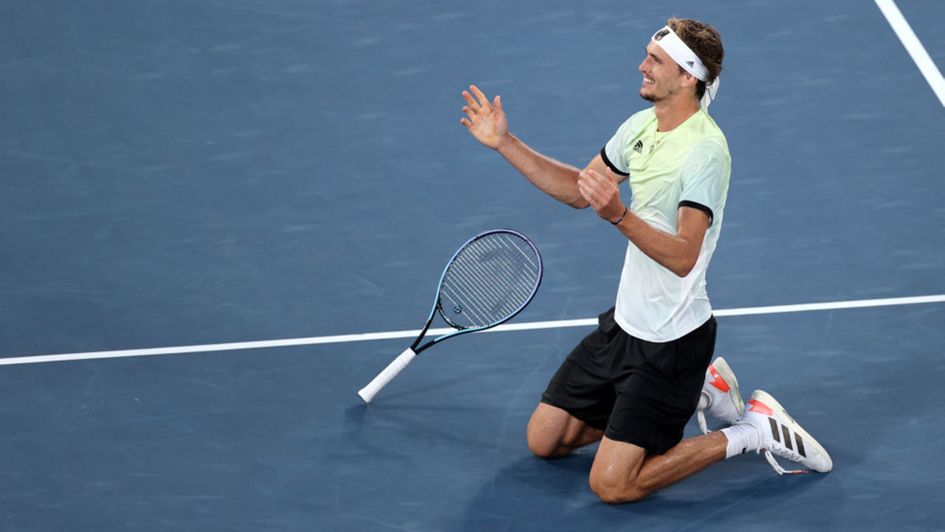 Alexander Zverev falls to his knees in elation