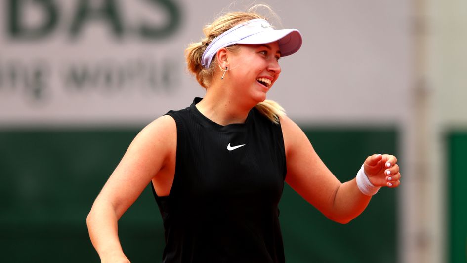 Anastasia Potapova of Russia celebrates