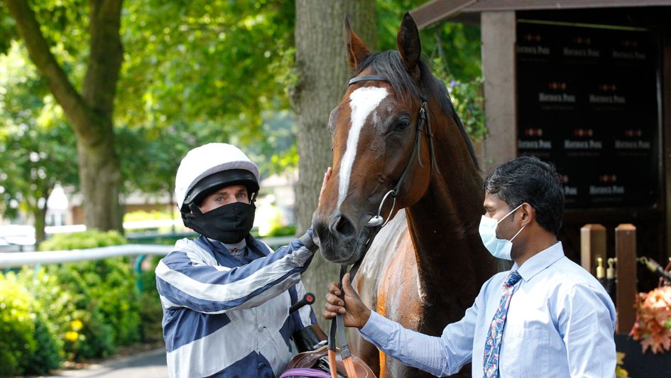 Ryan Moore (left) pictured with Highest Ground at Haydock