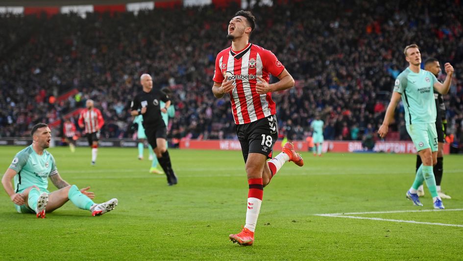 Armando Broja celebrates his goal against Brighton