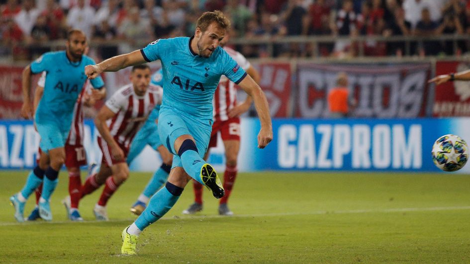 Harry Kane gives Tottenham the lead against Olympiacos