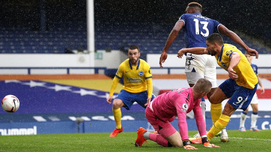 Neal Maupay capitalises on Jordan Pickford's mistake