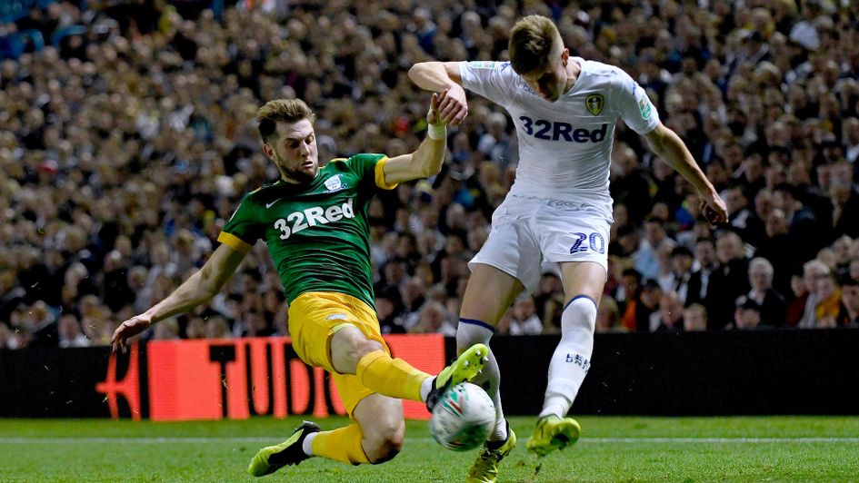 Tom Pearce (right) in action for Leeds