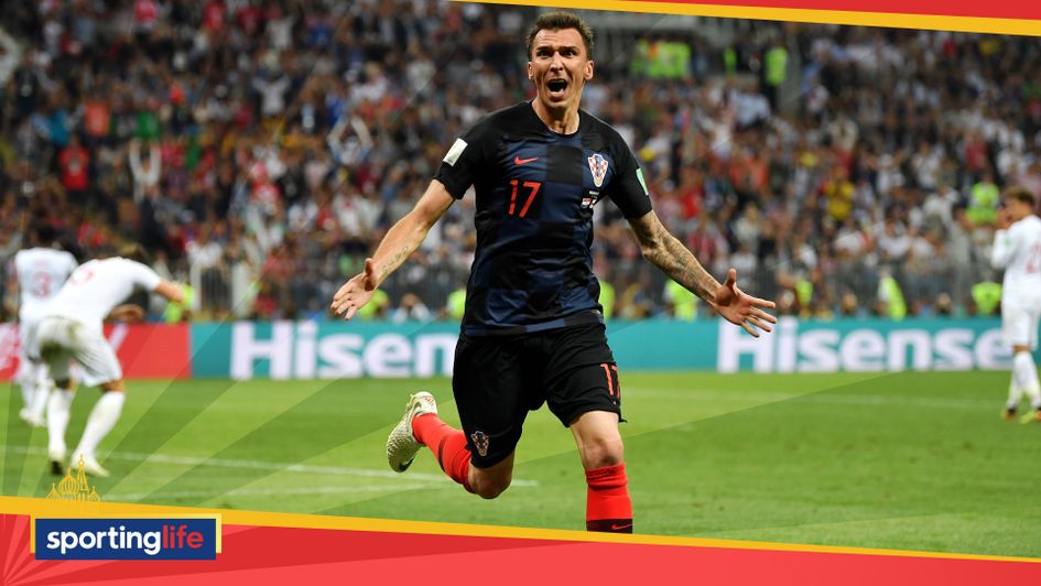 Mario Mandzukic celebrates his extra-time winner for Croatia against England in the World Cup semi-final