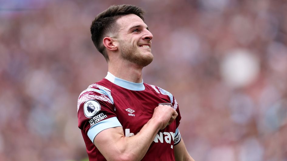 West Ham's Declan Rice celebrates