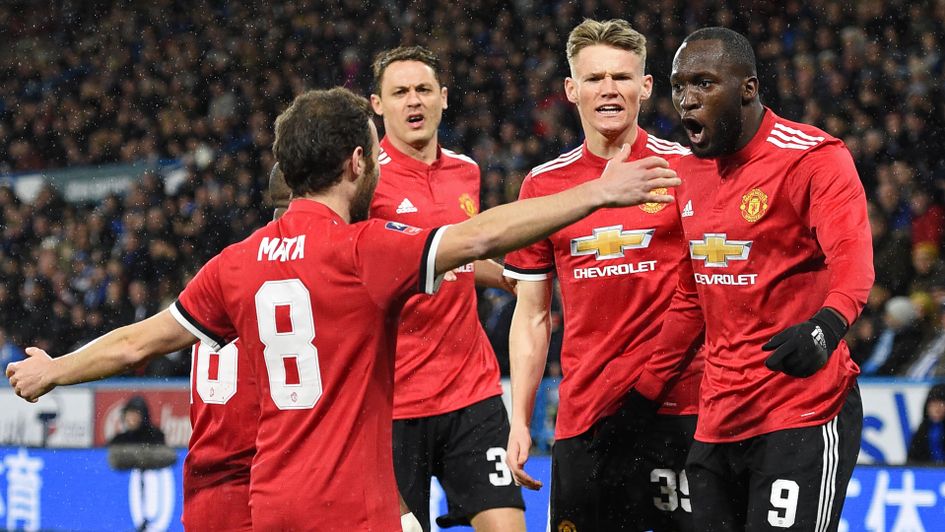 Romelu Lukaku and his Manchester United team-mates celebrate