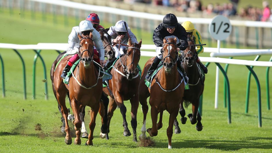 Millisle (black silks) gets up to win the Cheveley Park