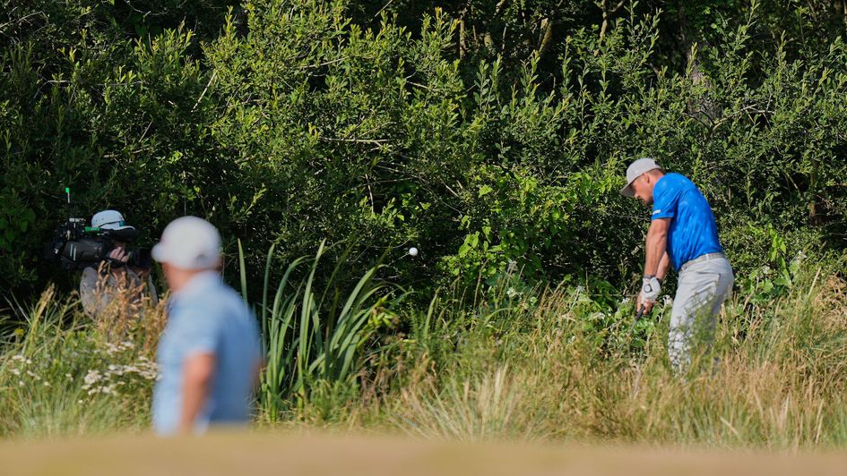 Bryson DeChambeau was penalised for improving his lie at the fifth hole