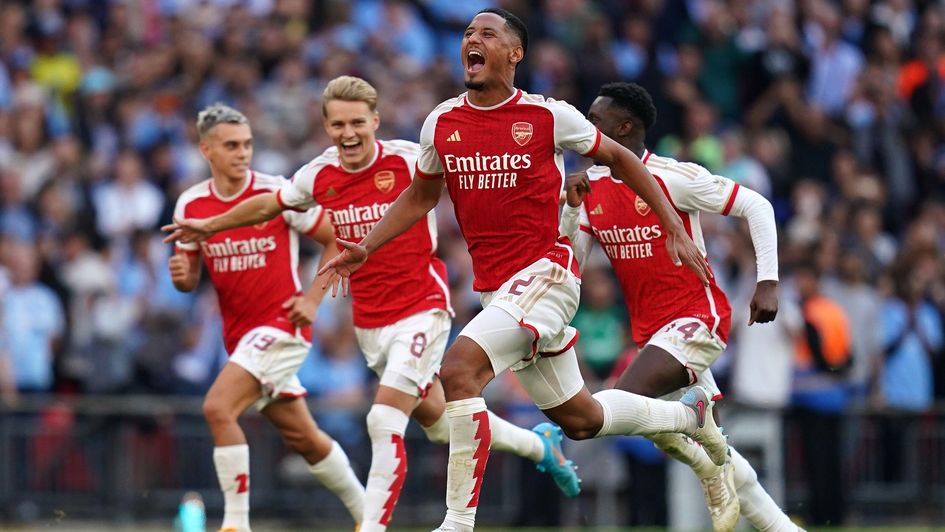 Arsenal celebrate Community Shield success