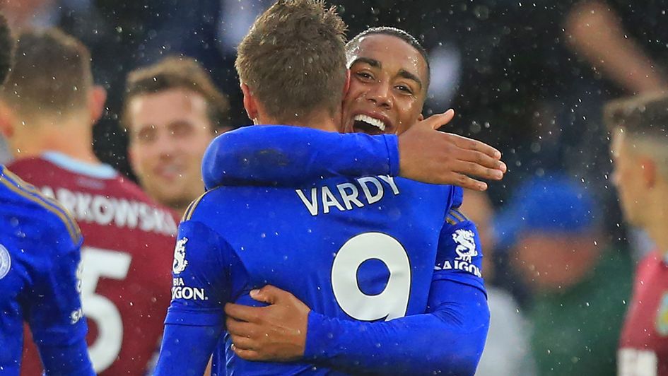 Youri Tielemans and Jamie Vardy: Leicester duo celebrate after their 2-1 win over Burnley