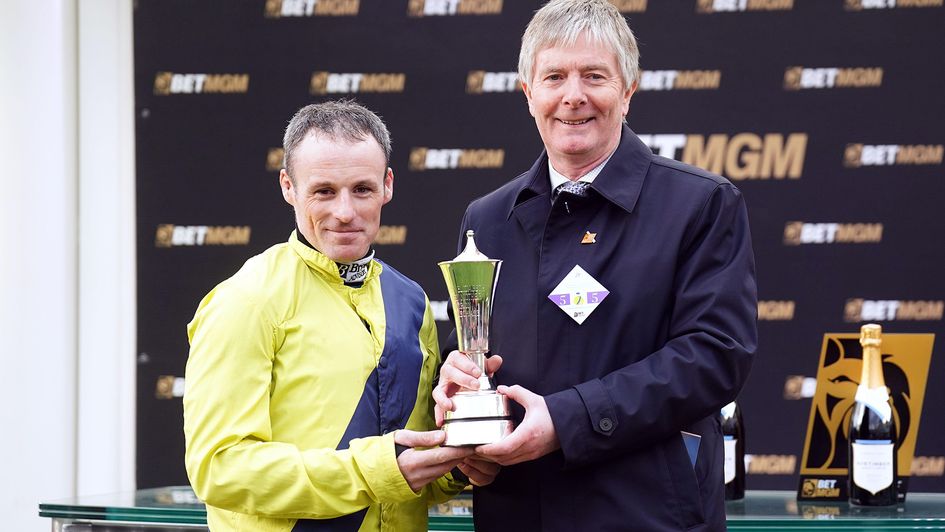 Jockey Sean Flanagan (left) and trainer of Marine Nationale, Barry Connell