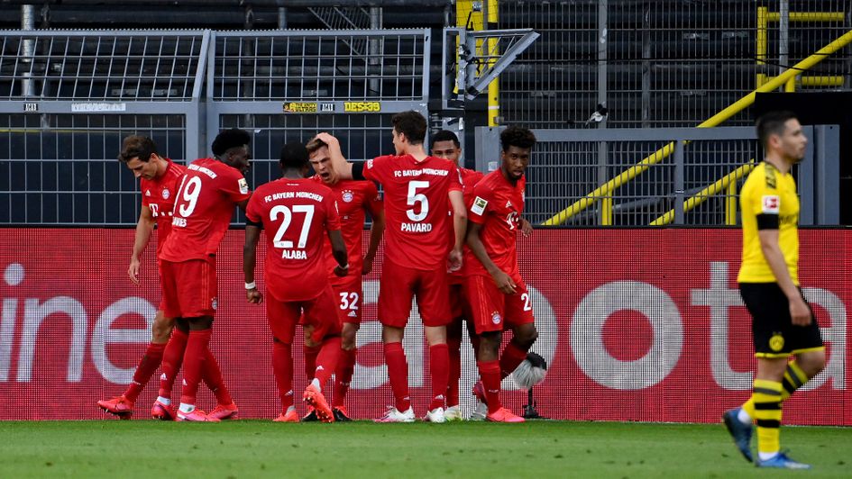 Bayern Munich celebrates Joshua Kimmich's goal