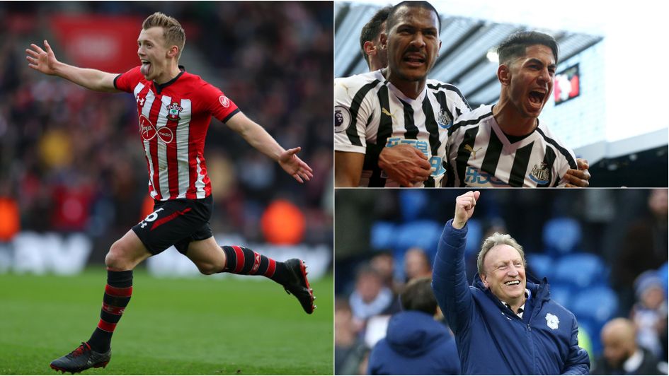 Clockwise from left: Delight for Southampton, Newcastle and Cardiff