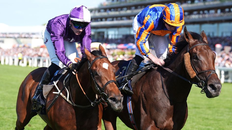Causeway (right) wins the Group 2 King Edward VII Stakes