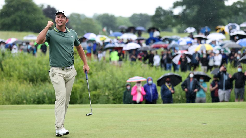 Lucas Herbert celebrates victory at the Irish Open