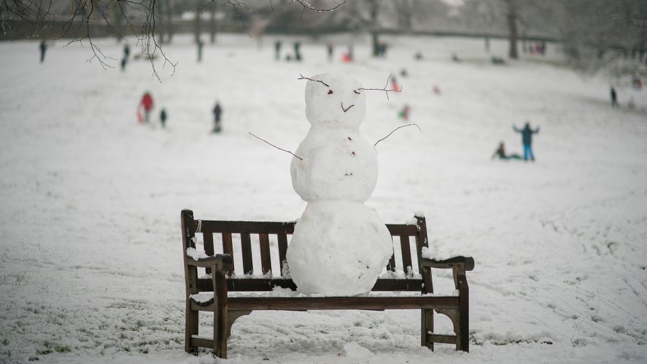 This snowman is all smiles despite plans to watch Gillingham v Rotherham