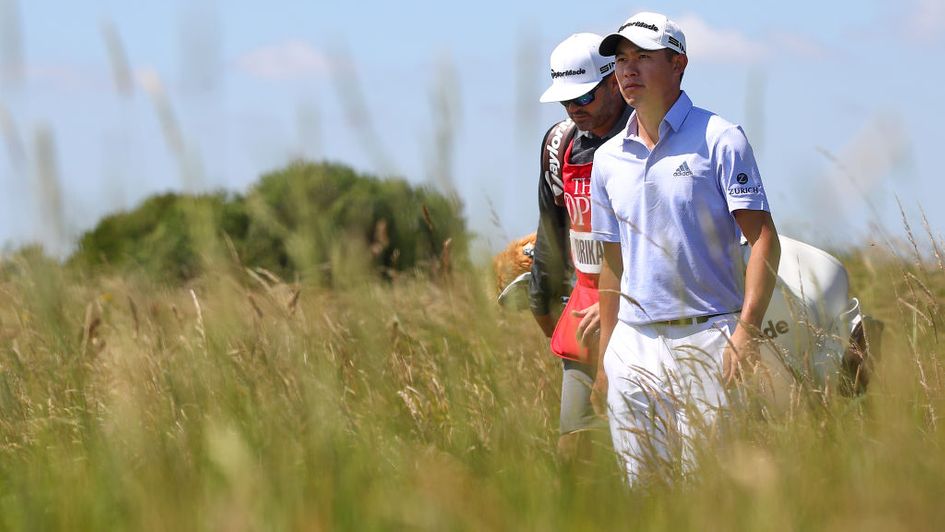 Collin Morikawa on his way to the lead in the Open