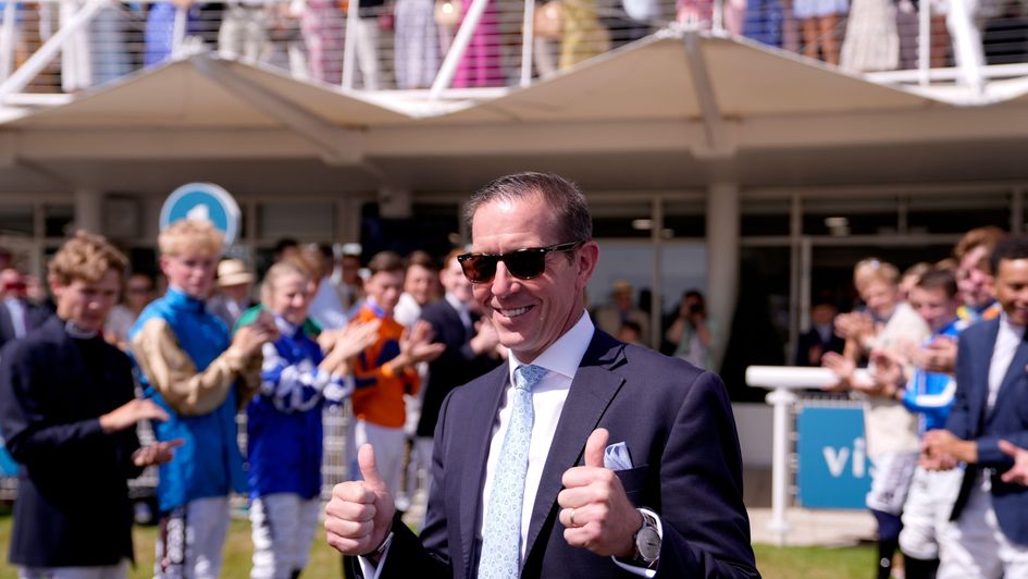 Jim Crowley waves goodbye at Glorious Goodwood