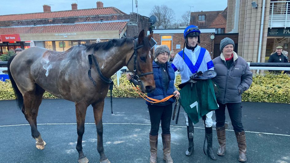 Hauraki Gulf pictured with winning jockey Gearoid Harney and trainer Deborah Cole (far right)